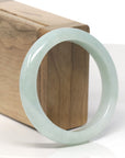 Baikalla Light Green Jadeite Jade "Half Round" Bangle Bracelet (56mm)