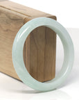 Baikalla Light Green Jadeite Jade "Half Round" Bangle Bracelet (56mm)