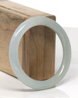 Baikalla Icy Light Green "Traditional Round" Jadeite Jade Bangle Bracelet (55.3mm)