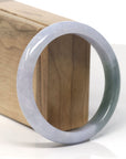 Baikalla Lavender & Oil-Green Jadeite Jade "Half Round" Bangle Bracelet (60.6mm)
