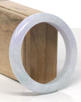 Baikalla Lavender & Light Green Jadeite Jade "Half Round" Bangle Bracelet (59mm)