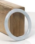 Baikalla Light Blue-ish Green "Traditional Round" Jadeite Jade Bangle Bracelet (55mm)