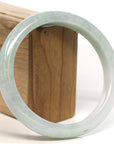 Baikalla Jewelry Jadeite Jade Bangle Bracelet Baikalla "Half Round" Light Green Lavender Jadeite Jade Bangle Bracelet (57.17 mm)