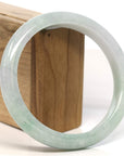 Baikalla Jewelry Jadeite Jade Bangle Bracelet Baikalla "Half Round" Light Green Lavender Jadeite Jade Bangle Bracelet (57.17 mm)