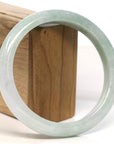 Baikalla Jewelry Jadeite Jade Bangle Bracelet Baikalla "Half Round" Light Green Lavender Jadeite Jade Bangle Bracelet (57.17 mm)