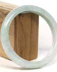 Baikalla Jewelry Jadeite Jade Bangle Bracelet Baikalla "Half Round" Light Green Lavender Jadeite Jade Bangle Bracelet (57.17 mm)