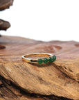 Baikalla Jewelry Jadeite Engagement Ring Baikalla "5 Stone Anniversary" 14k Rose / Yellow Gold Natural Imperial Jadeite Jade Band