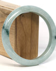 Baikalla Jewelry Jadeite Jade Bangle Bracelet Baikalla "Half Round" Blue-Green Jadeite Jade Bangle Bracelet (63.42 mm)