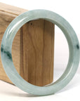 Baikalla Jewelry Jadeite Jade Bangle Bracelet Baikalla "Half Round" Blue-Green Jadeite Jade Bangle Bracelet (63.42 mm)