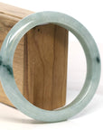 Baikalla Jewelry Jadeite Jade Bangle Bracelet Baikalla "Half Round" Blue-Green Jadeite Jade Bangle Bracelet (63.42 mm)