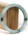 Baikalla Jewelry Jadeite Jade Bangle Bracelet Baikalla "Half Round" Blue-Green Jadeite Jade Bangle Bracelet (63.60 mm)