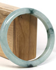Baikalla Jewelry Jadeite Jade Bangle Bracelet Baikalla "Half Round" Blue-Green Jadeite Jade Bangle Bracelet (63.60 mm)