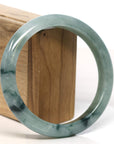 Baikalla Jewelry Jadeite Jade Bangle Bracelet Baikalla "Half Round" Blue-Green Jadeite Jade Bangle Bracelet (63.50 mm)
