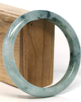 Baikalla Jewelry Jadeite Jade Bangle Bracelet Baikalla "Half Round" Blue-Green Jadeite Jade Bangle Bracelet (63.50 mm)