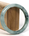 Baikalla Jewelry Jadeite Jade Bangle Bracelet Baikalla "Half Round" Blue-Green Jadeite Jade Bangle Bracelet (63.50 mm)