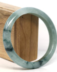 Baikalla Jewelry Jadeite Jade Bangle Bracelet Baikalla "Half Round" Blue-Green Jadeite Jade Bangle Bracelet (63.50 mm)
