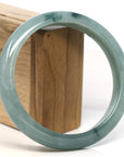 Baikalla Jewelry Jadeite Jade Bangle Bracelet Baikalla "Half Round" Blue-Green Jadeite Jade Bangle Bracelet (66.78 mm)