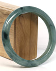 Baikalla Jewelry Jadeite Jade Bangle Bracelet Baikalla "Half Round" Blue-Green Jadeite Jade Bangle Bracelet (63.45 mm)
