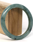 Baikalla Jewelry Jadeite Jade Bangle Bracelet Baikalla "Half Round" Blue-Green Jadeite Jade Bangle Bracelet (63.45 mm)