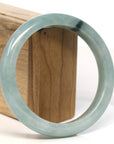 Baikalla Jewelry Jadeite Jade Bangle Bracelet Baikalla "Half Round" Blue-Green Jadeite Jade Bangle Bracelet (63.47 mm)