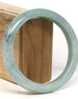 Baikalla Jewelry Jadeite Jade Bangle Bracelet Baikalla "Half Round" Blue-Green Jadeite Jade Bangle Bracelet (63.47 mm)