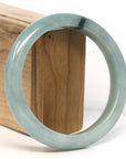 Baikalla Jewelry Jadeite Jade Bangle Bracelet Baikalla "Half Round" Blue-Green Jadeite Jade Bangle Bracelet (63.47 mm)