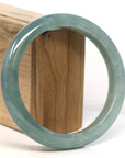 Baikalla Jewelry Jadeite Jade Bangle Bracelet Baikalla "Half Round" Blue-Green Jadeite Jade Bangle Bracelet (63.4 mm)