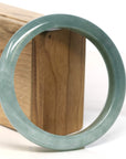 Baikalla Jewelry Jadeite Jade Bangle Bracelet Baikalla "Half Round" Blue-Green Jadeite Jade Bangle Bracelet (63.54 mm)