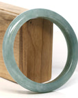 Baikalla Jewelry Jadeite Jade Bangle Bracelet Baikalla "Half Round" Blue-Green Jadeite Jade Bangle Bracelet (63.54 mm)