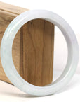 Baikalla Jewelry Jadeite Jade Bangle Bracelet Baikalla "Half Round" Light Green Lavender Jadeite Jade Bangle Bracelet (62.8 mm)