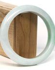 Baikalla Jewelry Jadeite Jade Bangle Bracelet Baikalla "Half Round" Light Green Lavender Jadeite Jade Bangle Bracelet (57.17 mm)