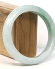 Baikalla Jewelry Jadeite Jade Bangle Bracelet Baikalla "Half Round" Light Green Lavender Jadeite Jade Bangle Bracelet (62.9 mm)