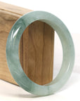 Baikalla Jewelry Jadeite Jade Bangle Bracelet "Classic Princess Half Round" Blue- Green Jadeite Jade Bangle (60.7 mm)