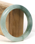 Baikalla Jewelry Jadeite Jade Bangle Bracelet "Classic Princess Half Round" Blue- Green Jadeite Jade Bangle (60.7 mm)
