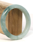 Baikalla Jewelry Jadeite Jade Bangle Bracelet "Classic Princess Half Round" Blue- Green Jadeite Jade Bangle (60.7 mm)