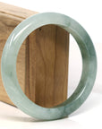 Baikalla Jewelry Jadeite Jade Bangle Bracelet "Classic Princess Half Round" Blue- Green Jadeite Jade Bangle (60.7 mm)