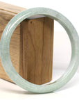 Baikalla Jewelry Jadeite Jade Bangle Bracelet Baikalla "Half Round" Light Green Lavender Jadeite Jade Bangle Bracelet (66.3 mm)