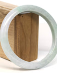 Baikalla Jewelry Jadeite Jade Bangle Bracelet Baikalla "Half Round" Light Green Lavender Jadeite Jade Bangle Bracelet (57.17 mm)
