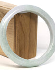 Baikalla Jewelry Jadeite Jade Bangle Bracelet Baikalla "Half Round" Light Green Lavender Jadeite Jade Bangle Bracelet (66.3 mm)