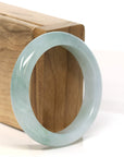 Baikalla Jewelry Jadeite Jade Bangle Bracelet "Classic Princess Half Round" Blue- Green Jadeite Jade Bangle (52.3 mm)