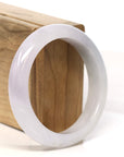 Baikalla Jewelry Jadeite Jade Bangle Bracelet Baikalla "Half Round" Light Lavender Jadeite Jade Bangle Bracelet (56.6 mm)