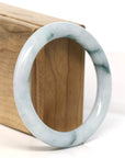 Baikalla Jewelry Jadeite Jade Bangle Bracelet "Classic Round" Blue- Green Jadeite Jade Bangle (55.5 mm)