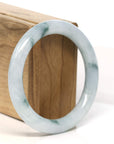 Baikalla Jewelry Jadeite Jade Bangle Bracelet "Classic Round" Blue- Green Jadeite Jade Bangle (55.5 mm)