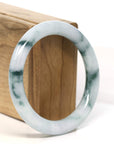 Baikalla Jewelry Jadeite Jade Bangle Bracelet "Classic Round" Blue- Green Jadeite Jade Bangle (55.5 mm)