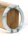 Baikalla Jewelry Jadeite Jade Bangle Bracelet "Classic Round" Blue- Green Jadeite Jade Bangle (55.5 mm)