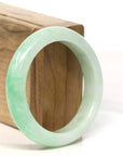 Baikalla Jewelry Jadeite Jade Bangle Bracelet "Classic Princess Half Round" Apple Green Jadeite Jade Bangle (54.6 mm)