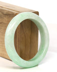 Baikalla Jewelry Jadeite Jade Bangle Bracelet "Classic Princess Half Round" Apple Green Jadeite Jade Bangle (56.94 mm)