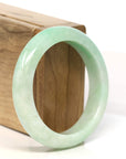 Baikalla Jewelry Jadeite Jade Bangle Bracelet "Classic Princess Half Round" Apple Green Jadeite Jade Bangle (56.94 mm)