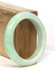 Baikalla Jewelry Jadeite Jade Bangle Bracelet "Classic Princess Half Round" Apple Green Jadeite Jade Bangle (56.94 mm)