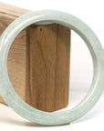 Baikalla Jewelry Jadeite Jade Bangle Bracelet Baikalla "Half Round" Light Green Lavender Jadeite Jade Bangle Bracelet (57.17 mm)